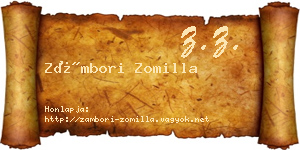 Zámbori Zomilla névjegykártya